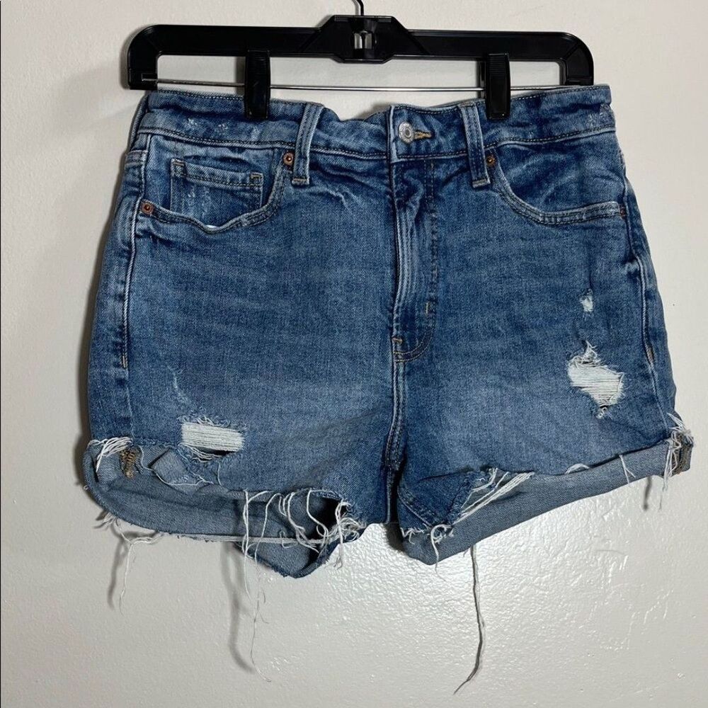 Old Navy Blue Distressed Jean Shorts size 10